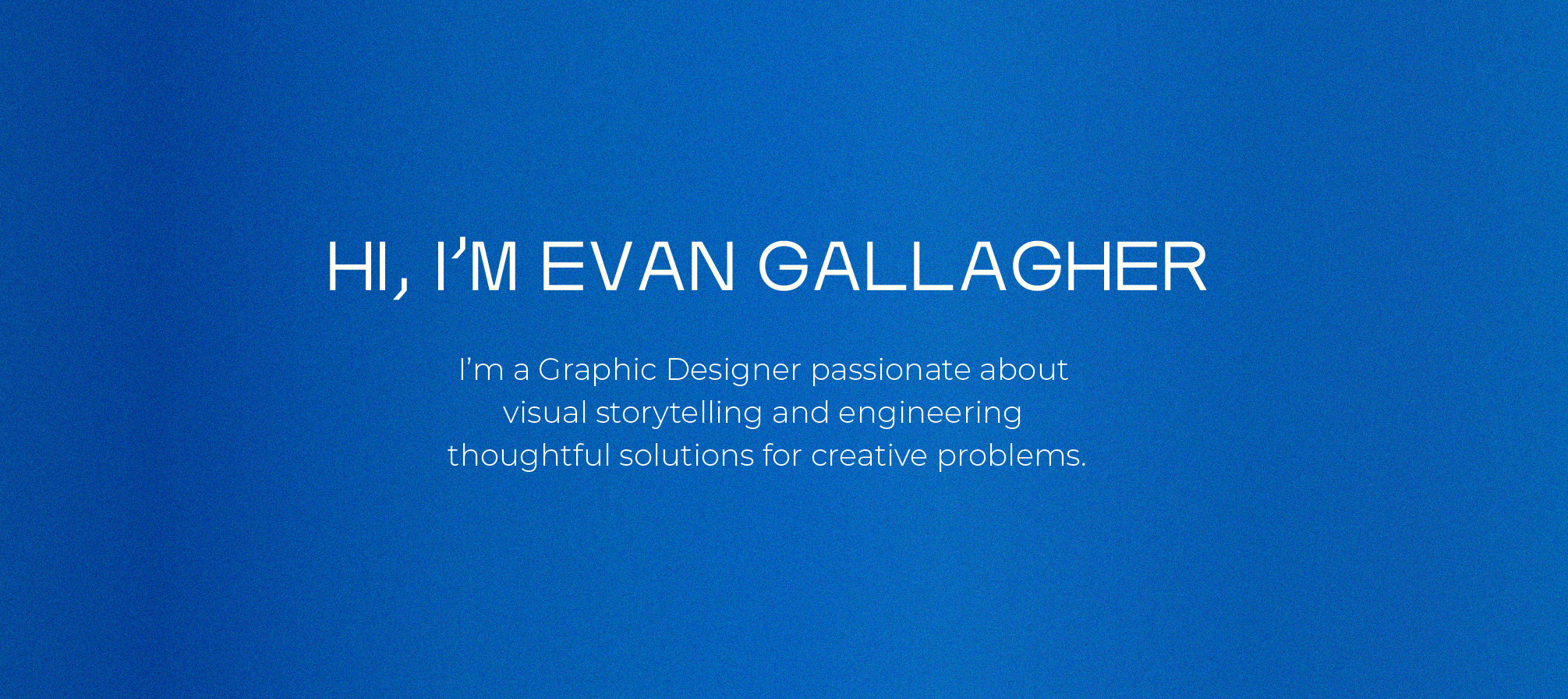 Evan Gallagher logo with blue square pattern